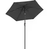SONGMICS Parasol de jardin avec manivelle, Gris / Ø 3,4 m