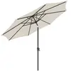 Parasol de jardin avec manivelle, Beige / Ø 3,4 m