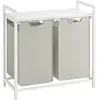 VASAGLE Panier à linge cadre en métal, Blanc / 92L (73 x 33 x 72 cm)