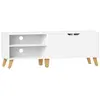 Calicosy Meuble TV 2 niches et 2 portes blanc - L140 cm