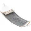 SONGMICS Double hamac rembourré résistant, Gris + Beige