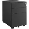 SONGMICS Caisson de bureau mobile 3 tiroirs, Noir / 39L x 52l cm
