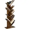 VASAGLE Bibliothèque à 8 niveaux en forme d'arbre, Marron Rustique