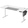 SONGMICS Bureau assis debout réglable, Blanc Pur + Gris Tourterelle / 70 x 160 x (72-120) cm