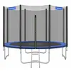 SONGMICS Trampoline extérieur avec échelle et filet de protection, Ble...