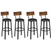 VASAGLE Chaises de bar avec repose-pieds, Marron Rustique + Noir Classique / 39 x 39 x 100 cm
