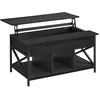 VASAGLE Table basse avec plateau relevable, Gris Anthracite + Noir