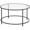 VASAGLE Table basse ronde décoration, Noir