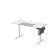 SONGMICS Bureau assis debout réglable en hauteur avec pochette, Blanc Pur + Gris Tourterelle / 60 x 140 x (72-120) cm