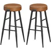 VASAGLE EKHO Collection 2 tabouret de bar haut, Marron Caramel / Lot de 2 / 51,6 x 51,6 x 76,2 cm (P x L x H)