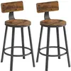 VASAGLE Lot de 2 chaises de bar industriel