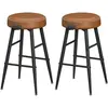 VASAGLE EKHO Collection 2 tabouret de bar haut, Marron Caramel / Lot de 2 / 49,5 x 49,5 x 63 cm (P x L x H)