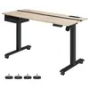 SONGMICS Bureau électrique réglable en hauteur, Grège et Noir / 60P x 140L cm