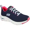 Skechers Femme Arch Fit Comfy Wave Baskets, Navy Knit/Hot Pink Trim, 36 EU
