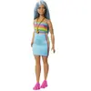 Barbie-Barbie Fashionistas-Poupée cheveux bleus 65ème anniversaire HRH16