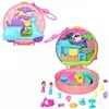 Polly Pocket - Aventure en Mobylette - Coffret 2 mini-figurines et animal
