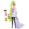 Poupée Barbie Extra - BARBIE - Natte Vert Fluo - Style Glamour - Accessoires Mode
