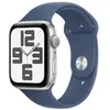 Apple Watch SE GPS 44 mm Aluminium Argent Bracelet Sport Denim - M/L
