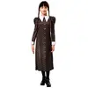 RUBIE'S Déguisement Enfant MERCREDI Officiel - Robe Longue Chemisier Noir, Pois Blanc - Mercredi Uniforme - Taille Enfant au Choix - Série Wednesday - Costume Halloween, Déguisement Ado, Filles
