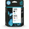 Pack De 2 Cartouches D'encre Hp 305 Noir + 3 Couleurs Authentiques Hp