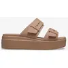 Crocs Brooklyn Buckle Low Wedge Sandale cale Femme, Latte, 41/42 EU