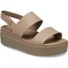 Crocs Crocs Brooklyn Low Wedge - Sandales femme Latte / Mushroom 37 - 38