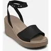Crocs Femme Brooklyn Ankle Strap Wedge Sandales, Black/Mushroom, 42/43 EU