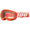 100% Strata 2 Clear Lunettes de motocross, blanc-orange pour Hommes