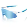 Lunettes 100% Aerocraft Matte White avec lentille HiPER Blue Mirror