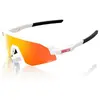 100% - Slendale XS Cat 2 - Lunettes vélo Matte White - HiPER® Red Mult...