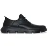 Skechers Baskets En Cuir Garza À Enfiler, Noir - 45
