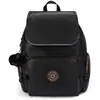 Kipling Sac À Dos City Zip S Glorious Copper Noir Petit Femme 100% Pol...