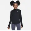 Nike Girls' Fitness Long Sleeve 1/2 Zip Top Junior - Black, Black 10-12Y
