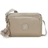 Kipling Sac Bandoulière Abanu M Zip Glorious Beige Silver Imprimé Stan...