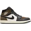 Jordan Aj1 Mid Homme - Baskets, Noir - Pointure 42 - Cuir, Synthétique