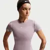 Haut à manches courtes Nike One pour femme - Gris S (FR 38-40) IM9638-...