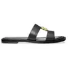 Michael Kors Sandales plates Erin pour femme, noir, 40 EU