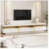 Meuble TV lowboard moderne en marbre,Commode TV 3 tiroirs,Pour les téléviseurs jusqu’à 90 pouces,200 x 40 x 42 cm - Blanc
