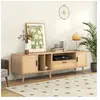 NECHE Yoleo - Meuble tv en rotin,Meuble de rangement tv 2 portes + 1 t...
