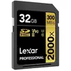 carte sdhc 32 go 2000x v2 professional 300 mo/s classe 10 uhs-II u3