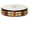 Meinl Tambourin en bois avec peau et grelots en laiton / Double rangée