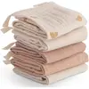 Mushie Lot de 5 gants de toilette Rainbow Blue