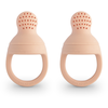 Mushie Lot de 2 sucettes grignoteuses en silicone Blush