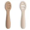 Mushie Lot de 2 cuillères d'apprentissage Natural-Shifting Sand