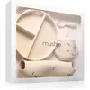 Mushie Coffret Repas En Silicone (4 Pièces) Ecru, Noir , Jaune