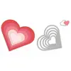 Artemio 657561 framelits pack de 6 matrices de découpage coeurs 25,7 x 15,7 x 0,8 cm