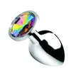 XR Brands Plug Anal Métal Bijou Rainbow Prism Gem Large