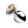 XR Brands Plug Anal Métal Bijou Rainbow Prism Heart Medium