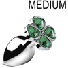 XR Brands Plug Anal Métal Bijou Lucky Clover Medium