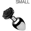 XR Brands Plug Anal Métal Bijou Black Rose Small